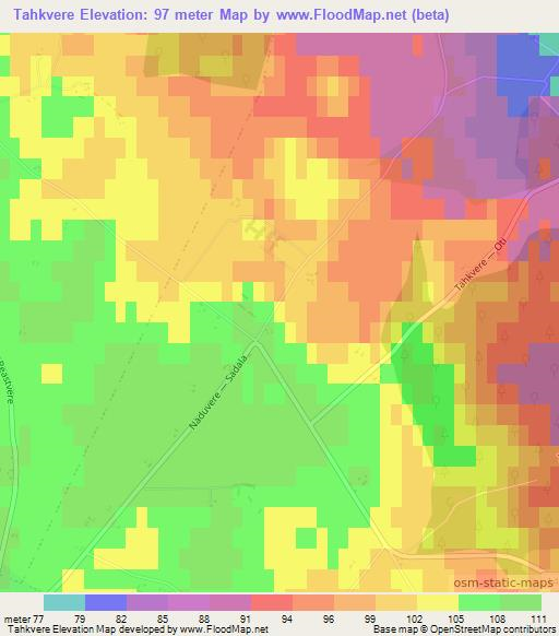 Tahkvere,Estonia Elevation Map