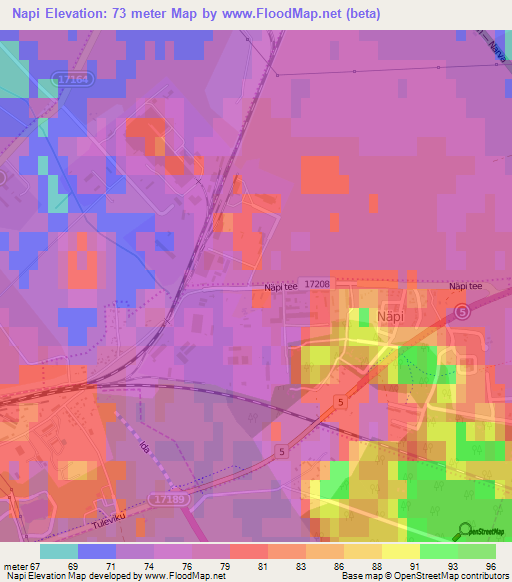 Napi,Estonia Elevation Map