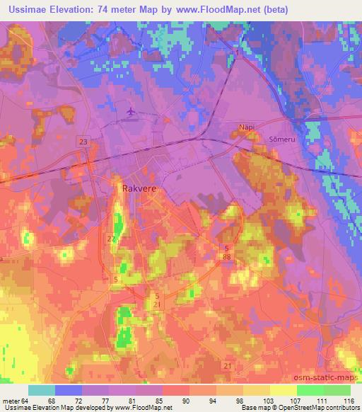 Ussimae,Estonia Elevation Map