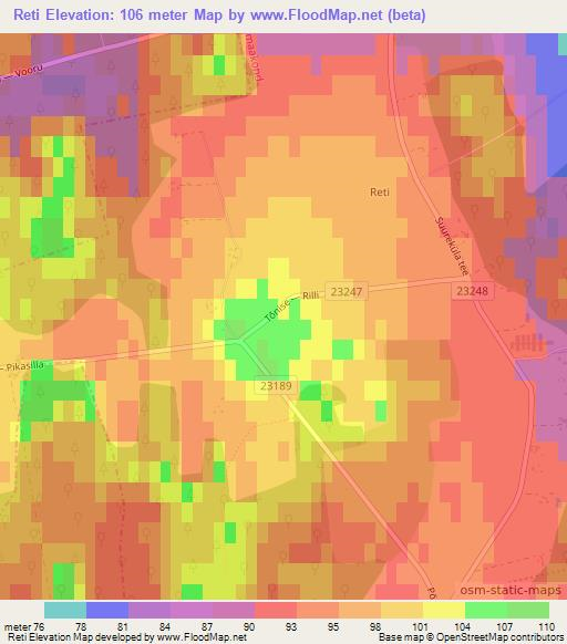 Reti,Estonia Elevation Map