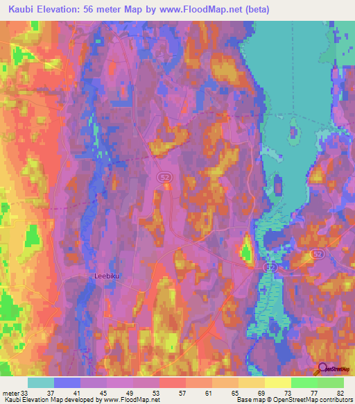 Kaubi,Estonia Elevation Map