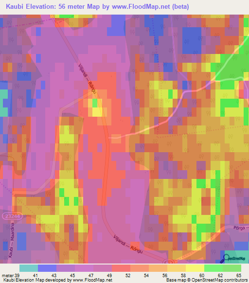 Kaubi,Estonia Elevation Map