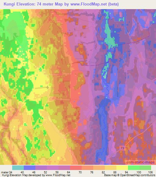 Kungi,Estonia Elevation Map