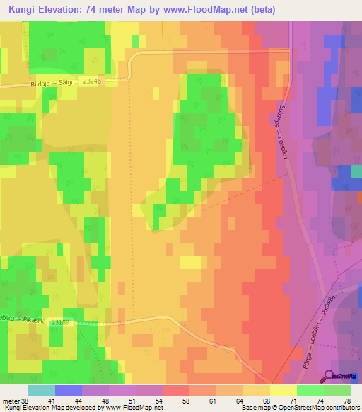 Kungi,Estonia Elevation Map