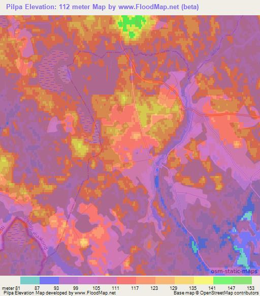 Pilpa,Estonia Elevation Map