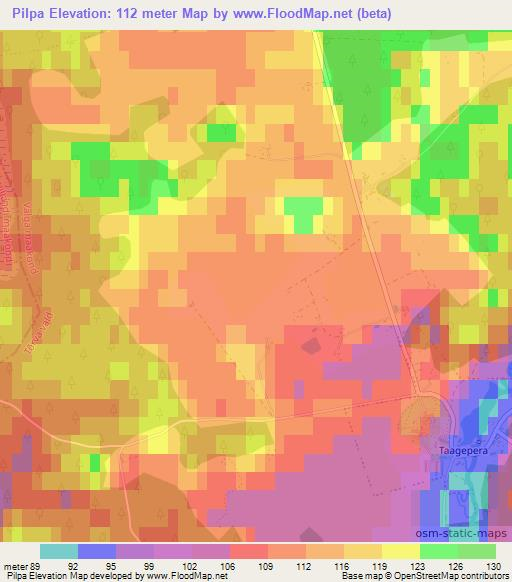 Pilpa,Estonia Elevation Map