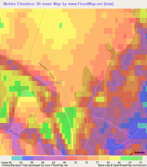 Moldre,Estonia Elevation Map