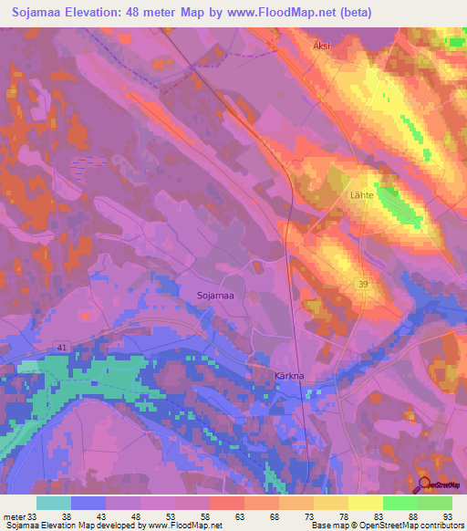 Sojamaa,Estonia Elevation Map