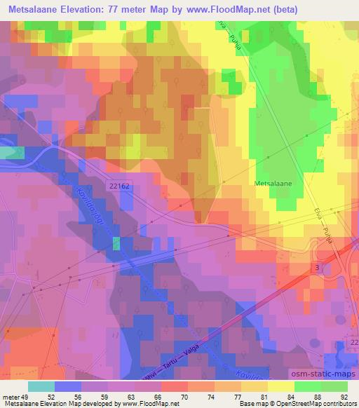 Metsalaane,Estonia Elevation Map