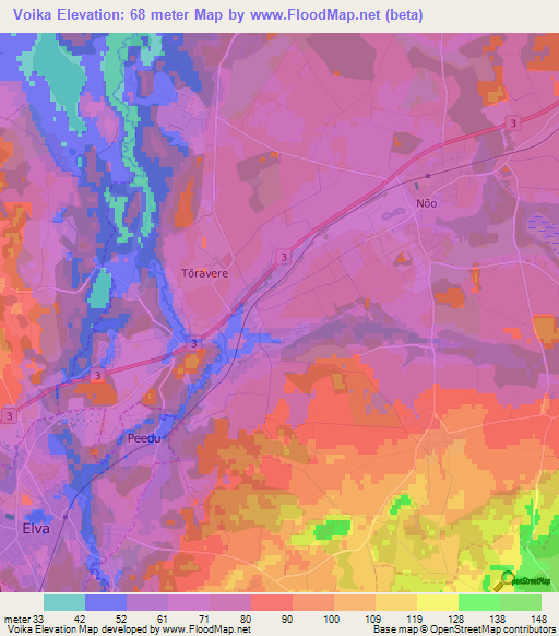 Voika,Estonia Elevation Map