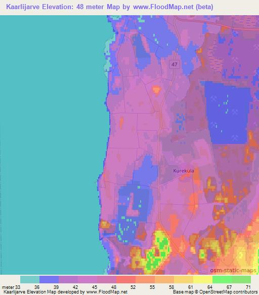Kaarlijarve,Estonia Elevation Map