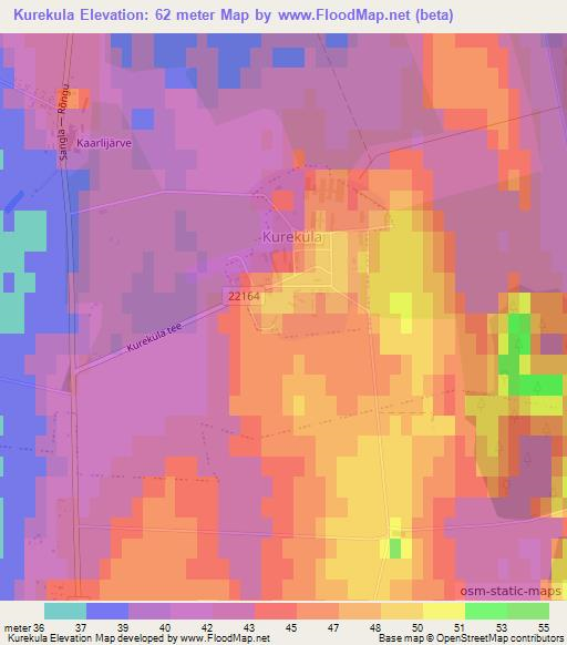 Kurekula,Estonia Elevation Map