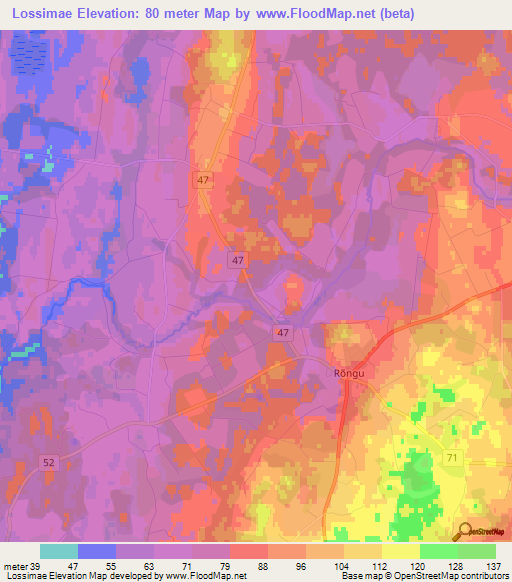 Lossimae,Estonia Elevation Map