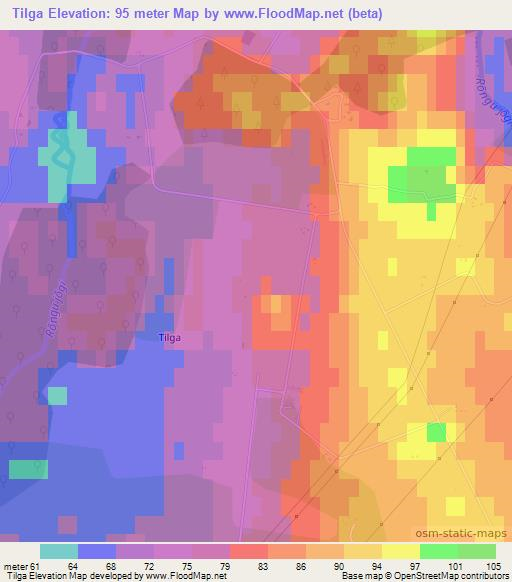 Tilga,Estonia Elevation Map