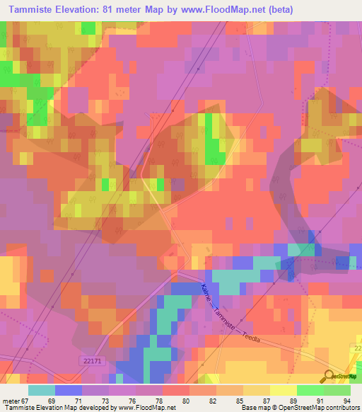 Tammiste,Estonia Elevation Map