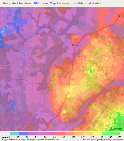 Raigaste,Estonia Elevation Map