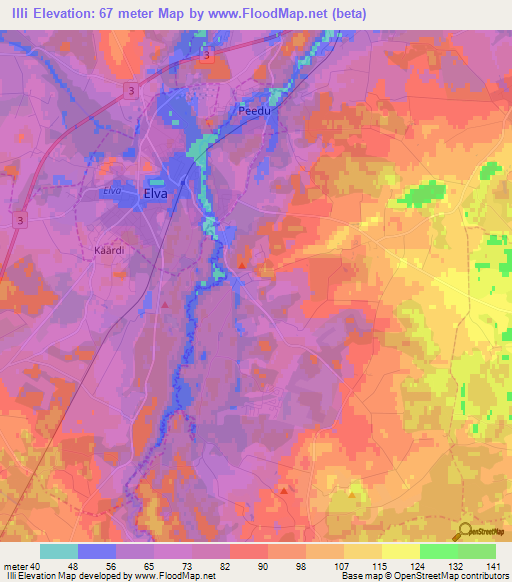 Illi,Estonia Elevation Map