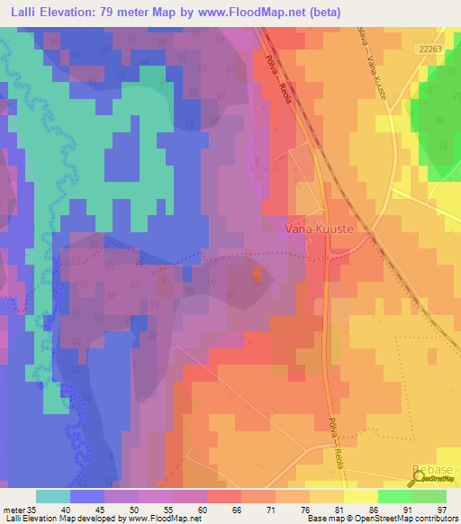 Lalli,Estonia Elevation Map