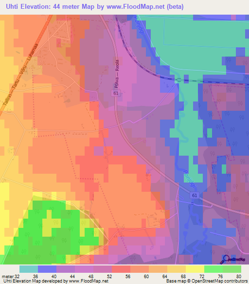 Uhti,Estonia Elevation Map