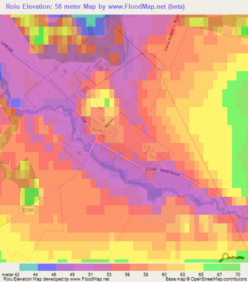 Roiu,Estonia Elevation Map