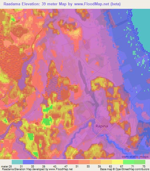 Raadama,Estonia Elevation Map