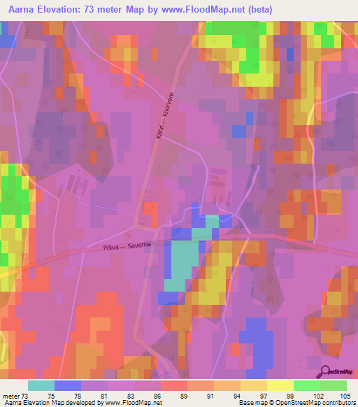 Aarna,Estonia Elevation Map