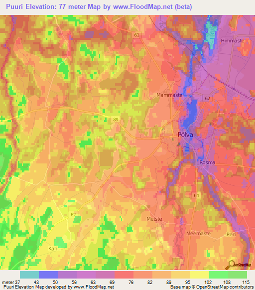 Puuri,Estonia Elevation Map