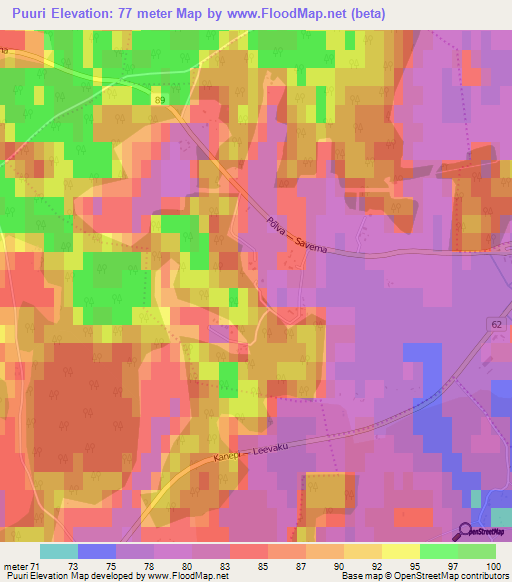 Puuri,Estonia Elevation Map