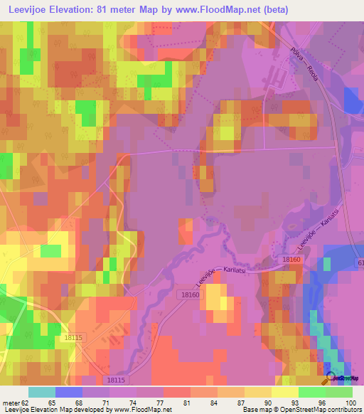 Leevijoe,Estonia Elevation Map