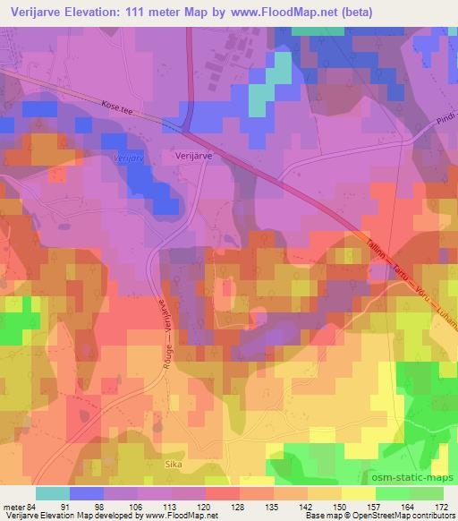 Verijarve,Estonia Elevation Map