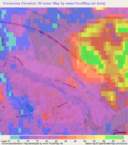 Vorumoisa,Estonia Elevation Map