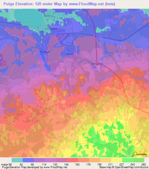 Puiga,Estonia Elevation Map