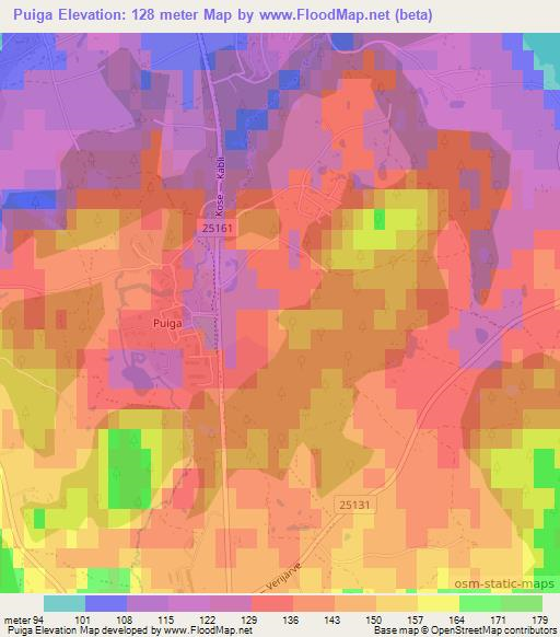 Puiga,Estonia Elevation Map
