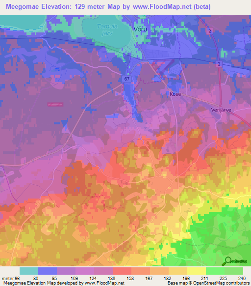Meegomae,Estonia Elevation Map