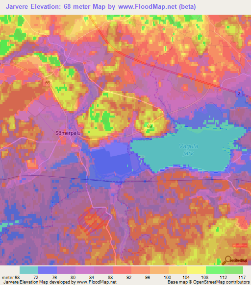 Jarvere,Estonia Elevation Map