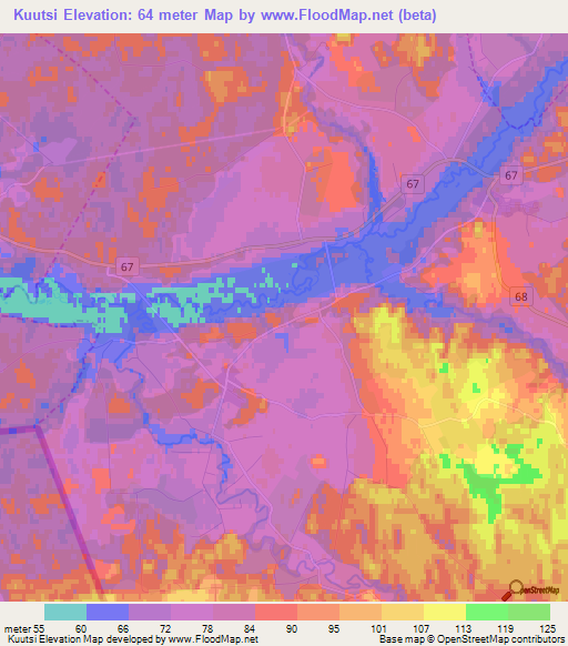 Kuutsi,Estonia Elevation Map