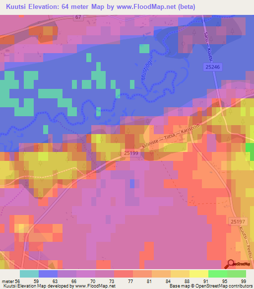 Kuutsi,Estonia Elevation Map