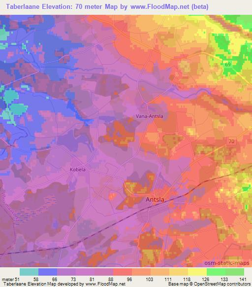 Taberlaane,Estonia Elevation Map