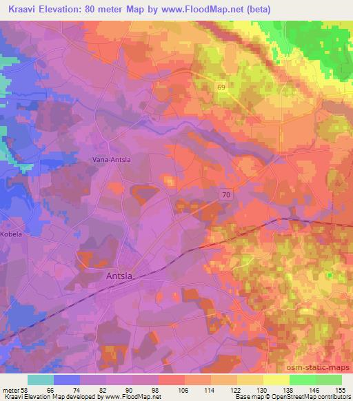 Kraavi,Estonia Elevation Map