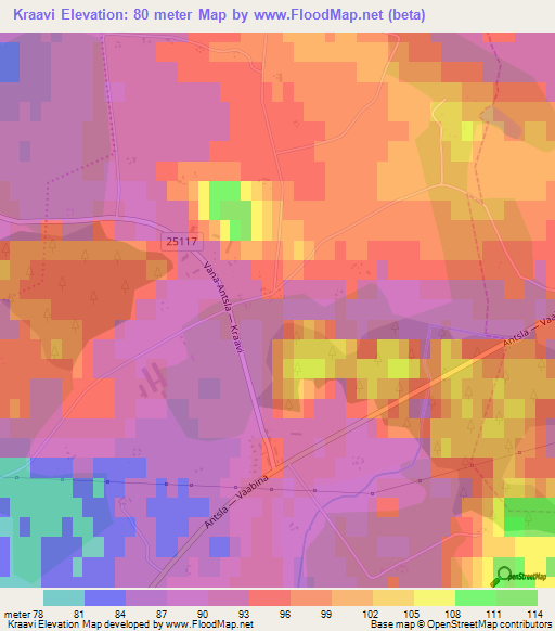Kraavi,Estonia Elevation Map