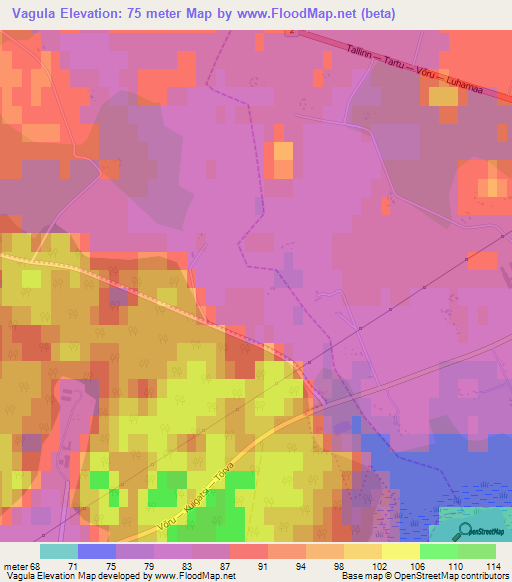 Vagula,Estonia Elevation Map