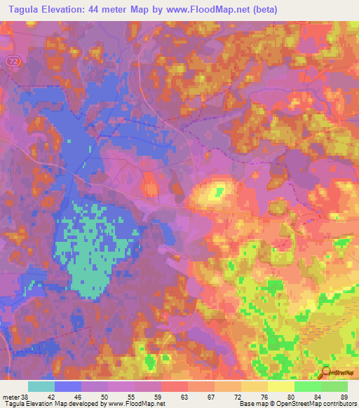 Tagula,Estonia Elevation Map