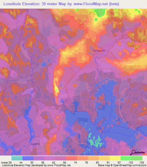 Lossikula,Estonia Elevation Map