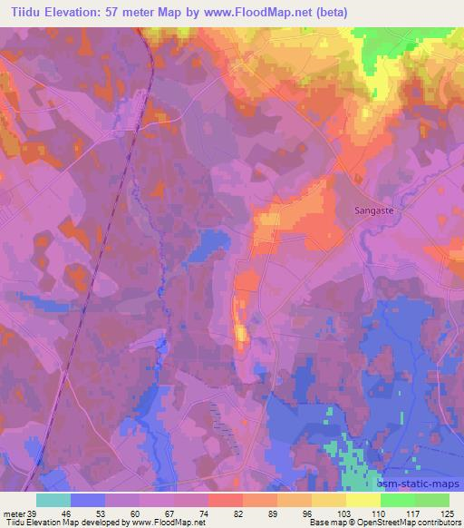 Tiidu,Estonia Elevation Map
