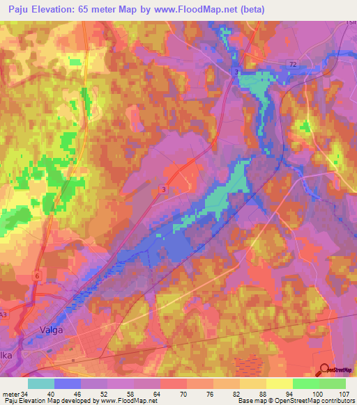 Paju,Estonia Elevation Map