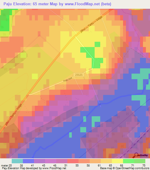 Paju,Estonia Elevation Map
