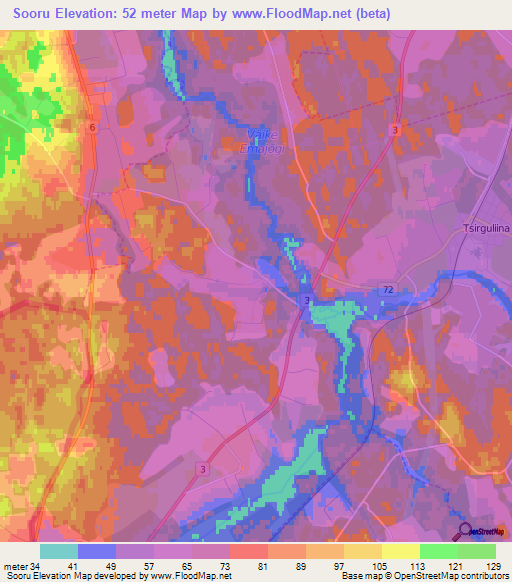 Sooru,Estonia Elevation Map