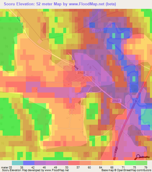 Sooru,Estonia Elevation Map