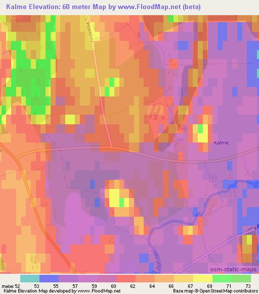 Kalme,Estonia Elevation Map