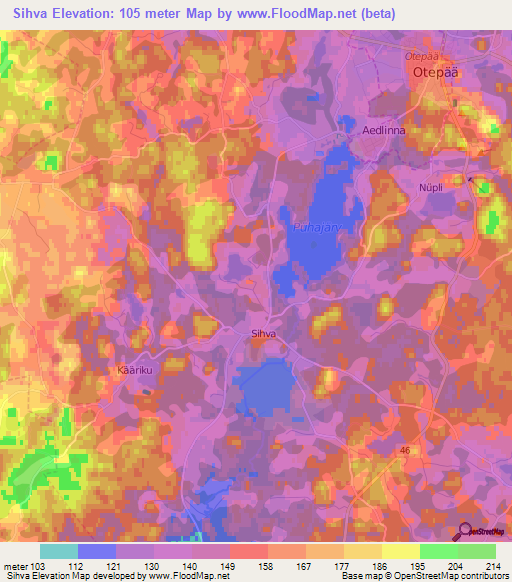 Sihva,Estonia Elevation Map